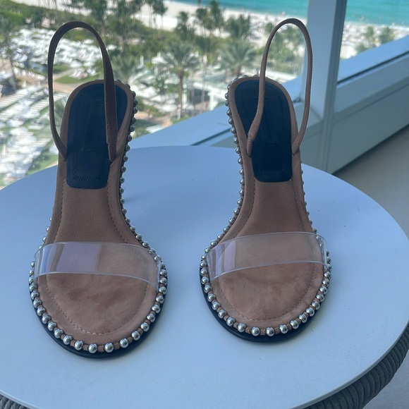 Alexander Wang Beige Suede & PVC Nova Slingback Sandals 🤎 - Picture 7 of 17